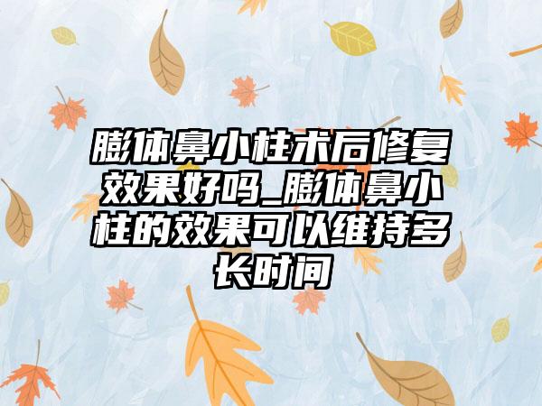 膨体鼻小柱术后修复成果好吗_膨体鼻小柱的成果可以维持多长时间