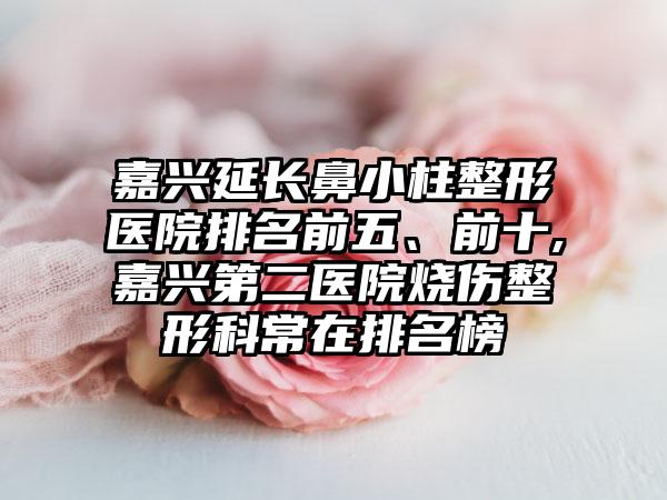 嘉兴延长鼻小柱整形医院排名前五、前十,嘉兴第二医院烧伤整形科常在排名榜