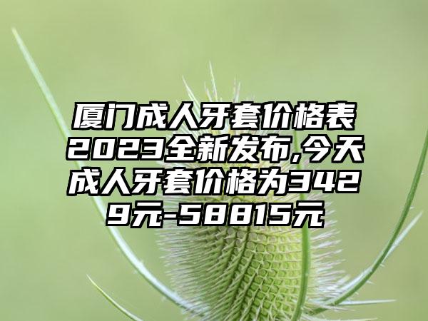 厦门成人牙套价格表2023全新发布,今天成人牙套价格为3429元-58815元