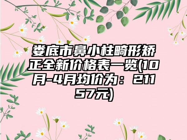 娄底市鼻小柱畸形矫正全新价格表一览(10月-4月均价为：21157元)