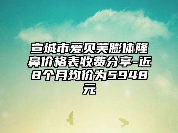 宣城市爱贝芙膨体隆鼻价格表收费分享-近8个月均价为5948元