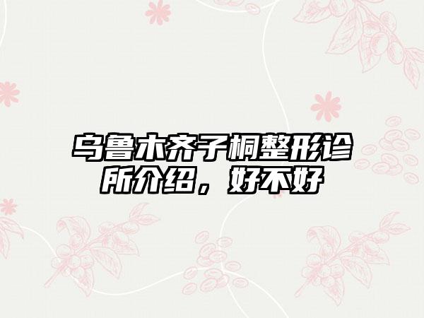 乌鲁木齐子桐整形诊所介绍，好不好