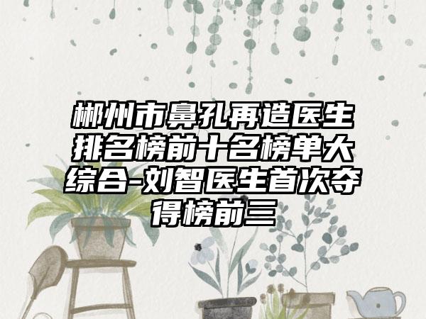 郴州市鼻孔再造医生排名榜前十名榜单大综合-刘智医生首次夺得榜前三