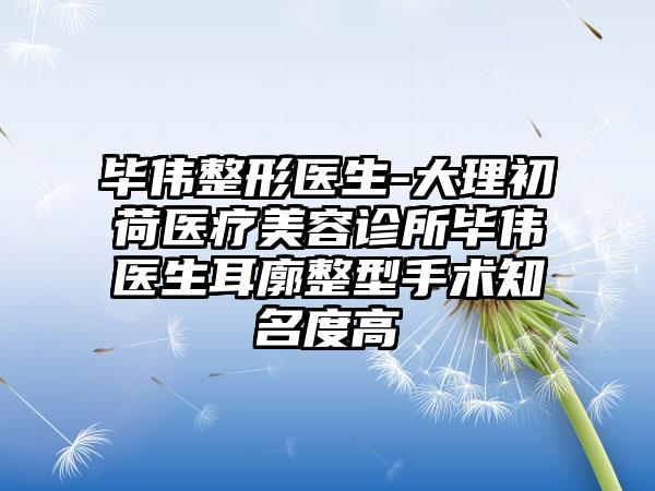 毕伟整形医生-大理初荷医疗美容诊所毕伟医生耳廓整型手术有名度高