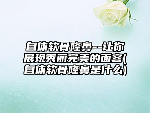 自体软骨隆鼻--让你展现秀丽理想的面容(自体软骨隆鼻是什么)