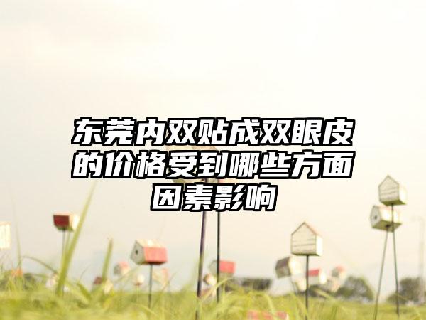 东莞内双贴成双眼皮的价格受到哪些方面因素影响