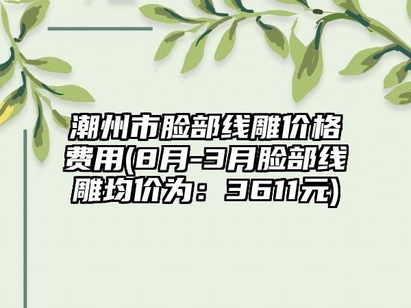 潮州市脸部线雕价格费用(8月-3月脸部线雕均价为：3611元)