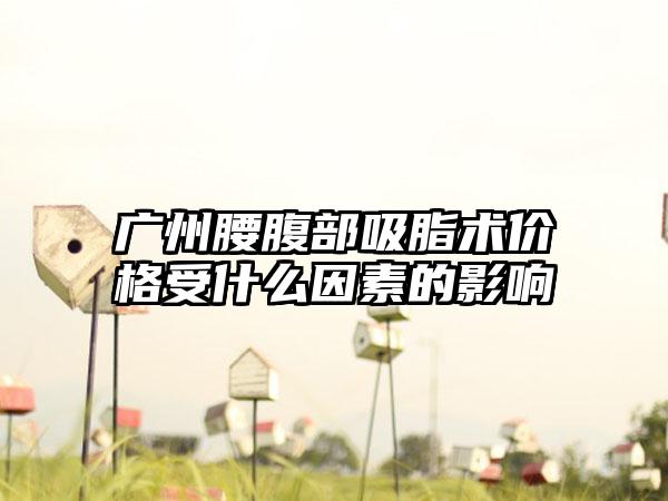 广州腰腹部吸脂术价格受什么因素的影响