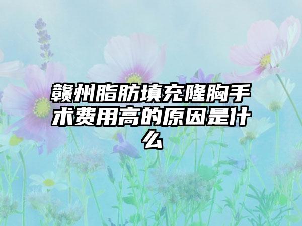 赣州脂肪填充隆胸手术费用高的原因是什么