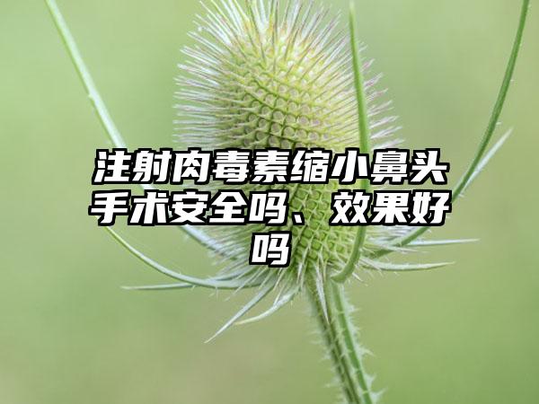 注射肉毒素缩小鼻头手术安好吗、成果好吗