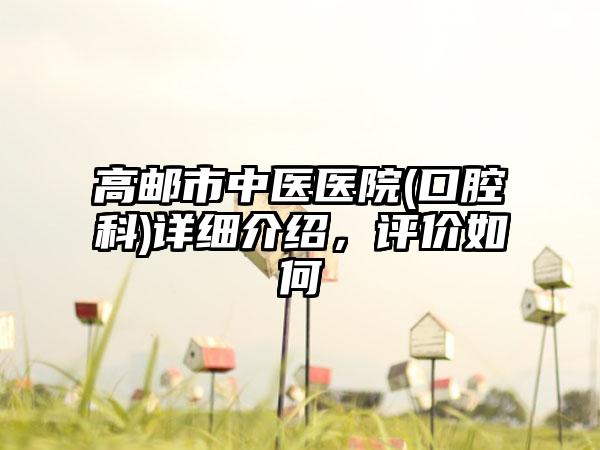 高邮市中医医院(口腔科)详细介绍，评价如何