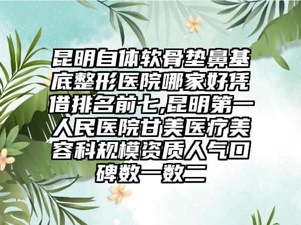 昆明自体软骨垫鼻基底整形医院哪家好凭借排名前七,昆明第一人民医院甘美医疗美容科规模资质人气口碑数一数二