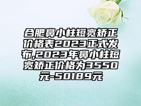 合肥鼻小柱短宽矫正价格表2023正式发布,2023年鼻小柱短宽矫正价格为3550元-50189元