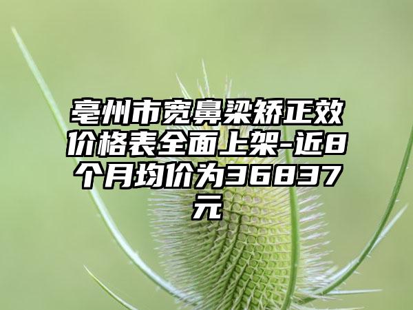 亳州市宽鼻梁矫正效价格表多面上架-近8个月均价为36837元