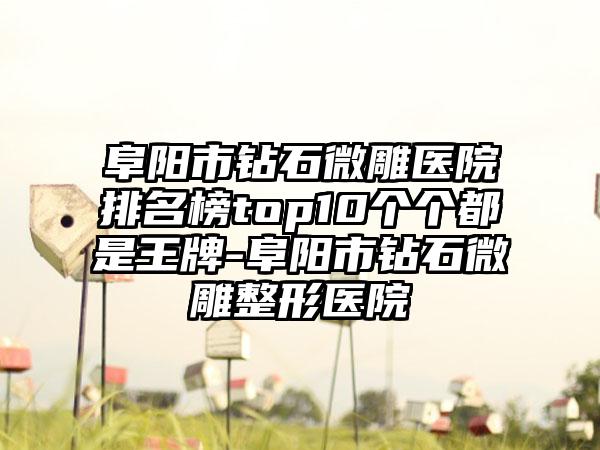 阜阳市钻石微雕医院排名榜top10个个都是王牌-阜阳市钻石微雕整形医院