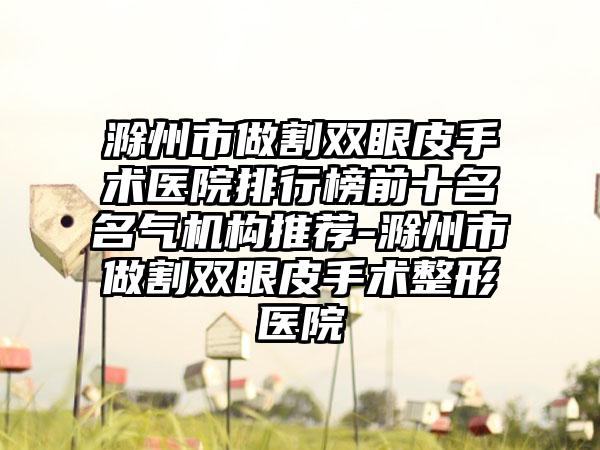 滁州市做割双眼皮手术医院排行榜前十名名气机构推荐-滁州市做割双眼皮手术整形医院