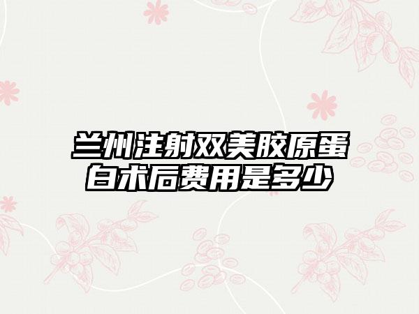 兰州注射双美胶原蛋白术后费用是多少