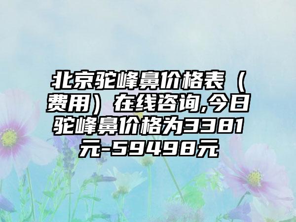 北京驼峰鼻价格表（费用）在线咨询,今日驼峰鼻价格为3381元-59498元