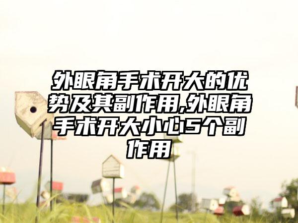 外眼角手术开大的优势及其副作用,外眼角手术开大小心5个副作用