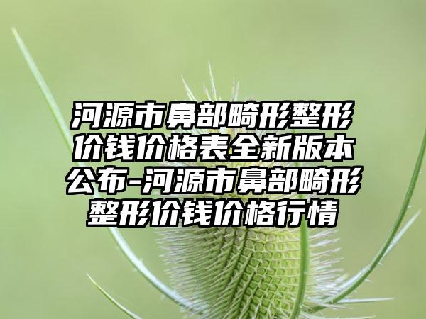 河源市鼻部畸形整形价钱价格表全新版本公布-河源市鼻部畸形整形价钱价格行情