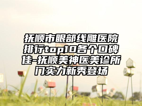 抚顺市眼部线雕医院排行top10各个口碑佳-抚顺美神医美诊所门实力新秀登场