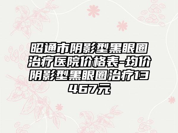 昭通市阴影型黑眼圈治疗医院价格表-均价阴影型黑眼圈治疗13467元