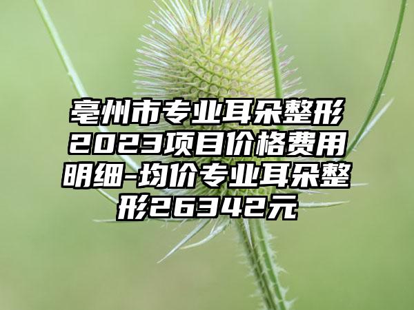 亳州市正规耳朵整形2023项目价格费用明细-均价正规耳朵整形26342元