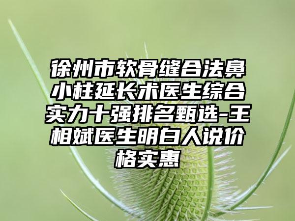 徐州市软骨缝合法鼻小柱延长术医生综合实力十强排名甄选-王相斌医生明白人说价格实惠