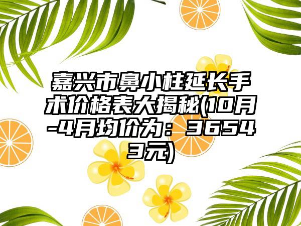 嘉兴市鼻小柱延长手术价格表大揭秘(10月-4月均价为：36543元)