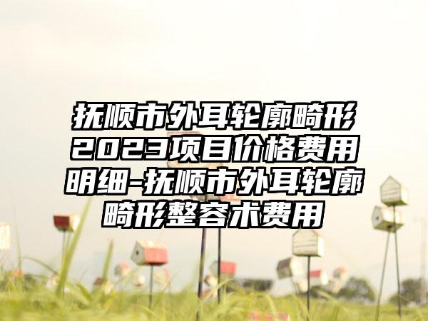 抚顺市外耳轮廓畸形2023项目价格费用明细-抚顺市外耳轮廓畸形整容术费用