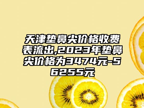 天津垫鼻尖价格收费表流出,2023年垫鼻尖价格为3474元-56255元