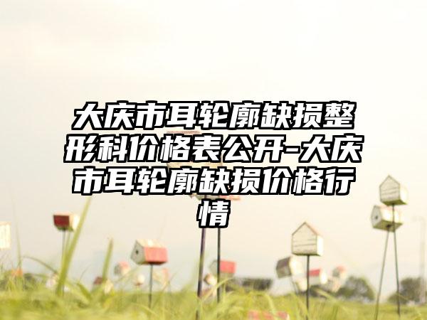 大庆市耳轮廓缺损整形科价格表公开-大庆市耳轮廓缺损价格行情