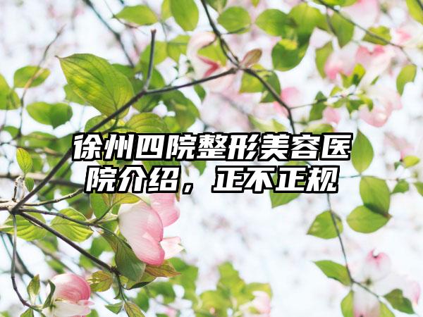 徐州四院整形美容医院介绍，正不正规