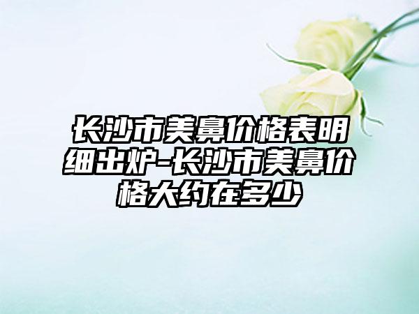 长沙市美鼻价格表明细出炉-长沙市美鼻价格大约在多少