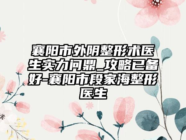 襄阳市外阴整形术医生实力问鼎_攻略已备好-襄阳市段家海整形医生