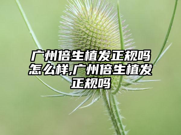 广州倍生植发正规吗怎么样,广州倍生植发正规吗