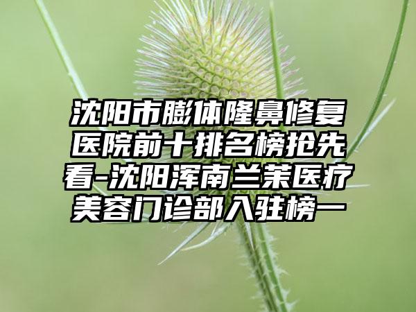 沈阳市膨体隆鼻修复医院前十排名榜抢先看-沈阳浑南兰茉医疗美容门诊部入驻榜一