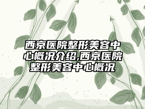 西京医院整形美容中心概况介绍,西京医院整形美容中心概况