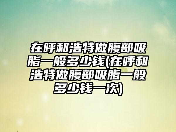 在呼和浩特做腹部吸脂一般多少钱(在呼和浩特做腹部吸脂一般多少钱一次)