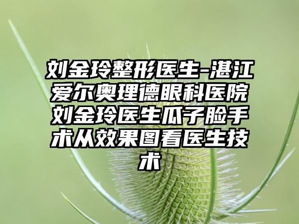 刘金玲整形医生-湛江爱尔奥理德眼科医院刘金玲医生瓜子脸手术从成果图看医生技术