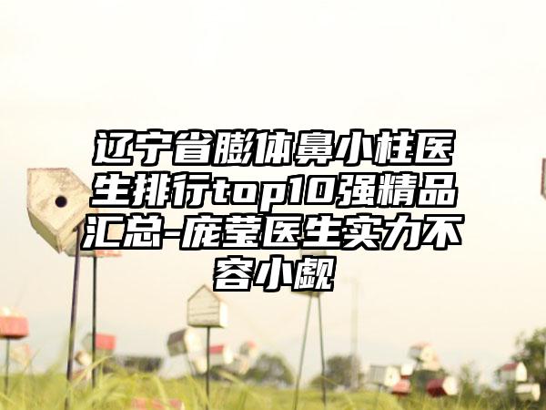 辽宁省膨体鼻小柱医生排行top10强精品汇总-庞莹医生实力不容小觑