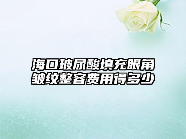 海口玻尿酸填充眼角皱纹整容费用得多少