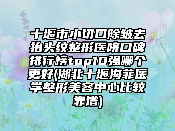 十堰市小切口除皱去抬头纹整形医院口碑排行榜top10强哪个更好(湖北十堰海菲医学整形美容中心比较靠谱)