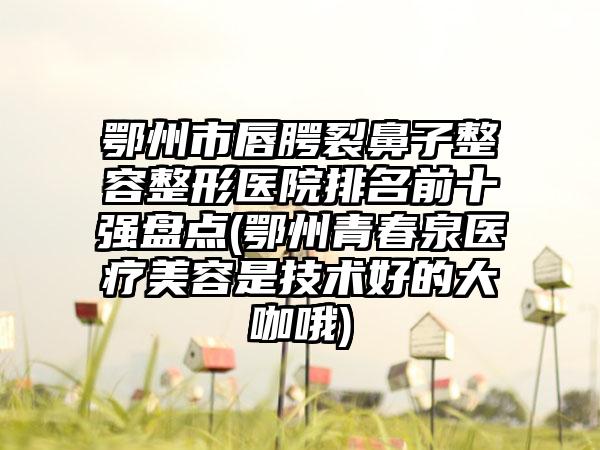 鄂州市唇腭裂鼻子整容整形医院排名前十强盘点(鄂州青春泉医疗美容是技术好的大咖哦)