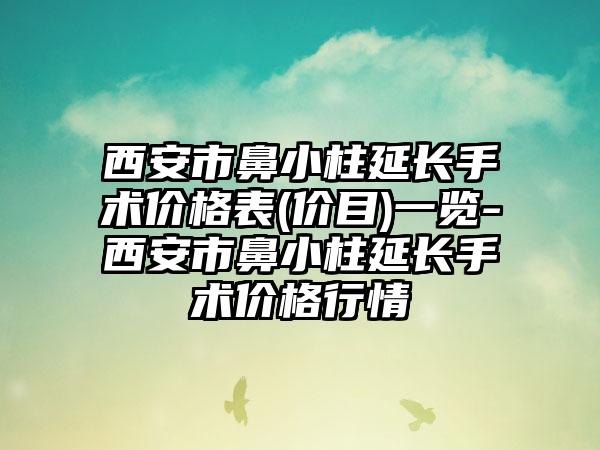 西安市鼻小柱延长手术价格表(价目)一览-西安市鼻小柱延长手术价格行情