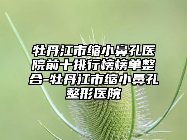 牡丹江市缩小鼻孔医院前十排行榜榜单整合-牡丹江市缩小鼻孔整形医院