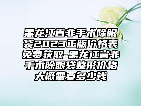 黑龙江省非手术除眼袋2023正版价格表免费获取-黑龙江省非手术除眼袋整形价格大概需要多少钱