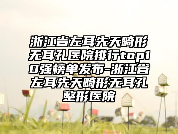 浙江省左耳先天畸形无耳孔医院排行top10强榜单发布-浙江省左耳先天畸形无耳孔整形医院