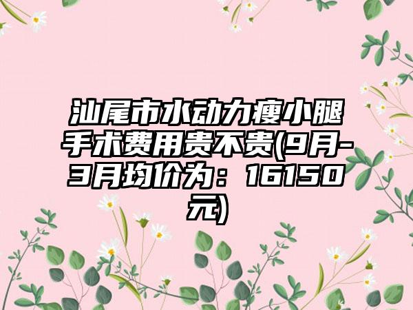 汕尾市水动力瘦小腿手术费用贵不贵(9月-3月均价为：16150元)