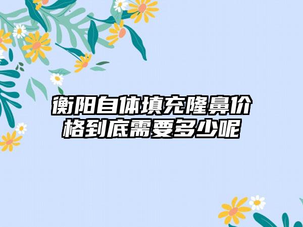 衡阳自体填充隆鼻价格到底需要多少呢